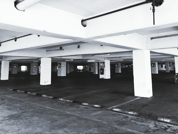 Photo interior of parking lot in building