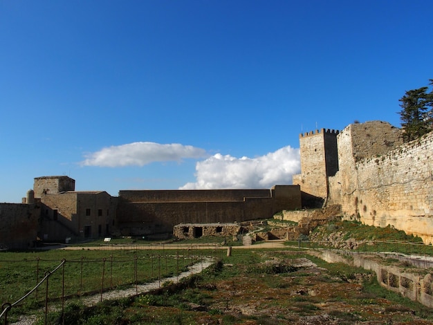 Interior part of the medieval Lombardy castle in the city of Enna Sicily Italy