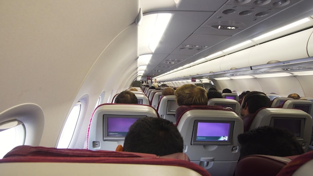 Interior of the passenger airplane