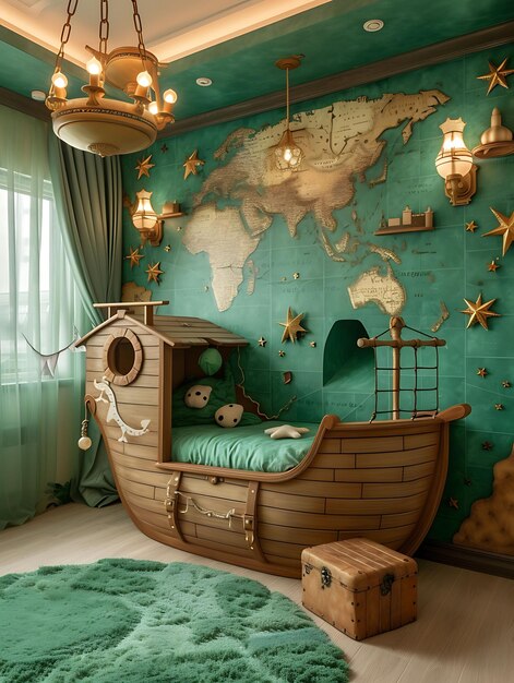 Premium Photo  Interior of the Peter Pan Inspired Playroom With a