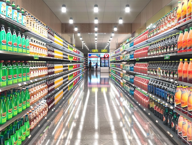 Interior photo of a supermarket Beverage sector