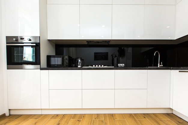 Interior photography large white kitchen studio white