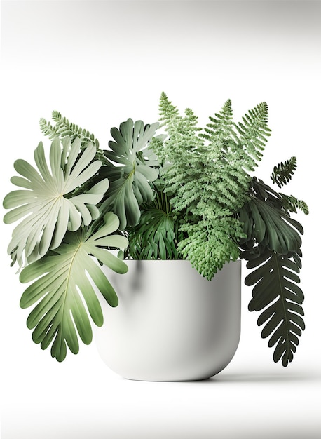 Photo interior plant in a pot isolated on white background generative ai illustration