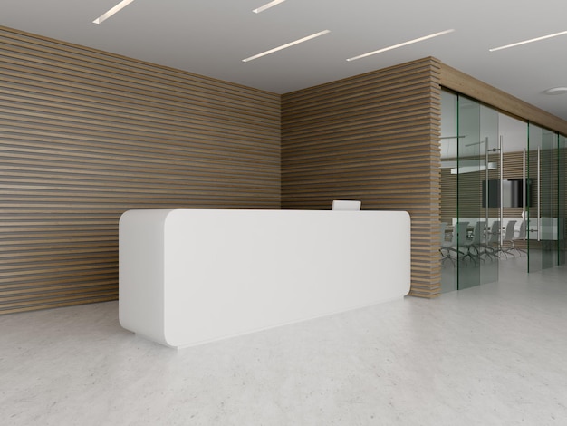 Interior of reception and meeting room 3 D illustration