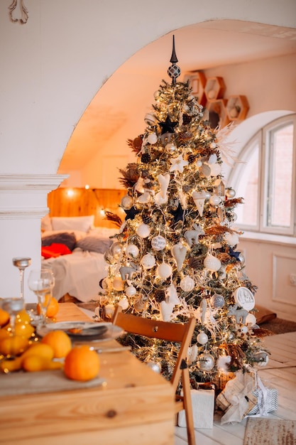 The interior of a room decorated for the new year 4158