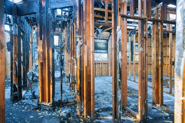 Interior room of the house after a fire