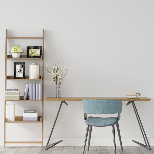 Interior of a room with study desk