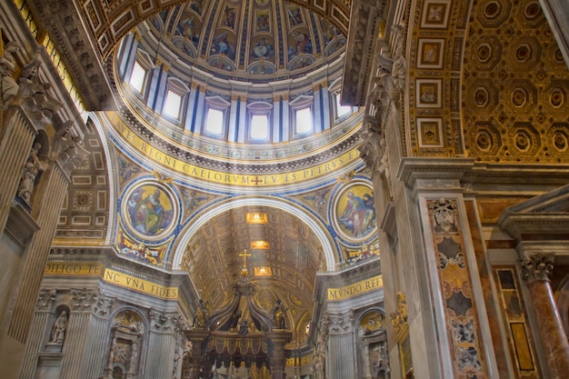 Interior of the Saint Peter Cathedral in Vatican, Rome, Italy