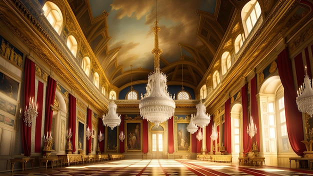 Interior scene of the Palace of Versailles