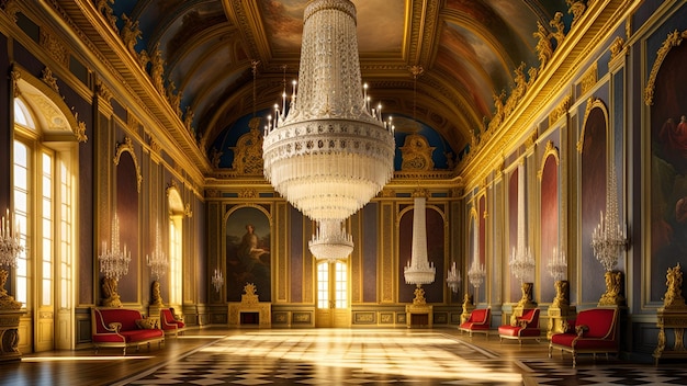 Photo interior scene of the palace of versailles