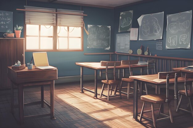 Interior of a school classroom