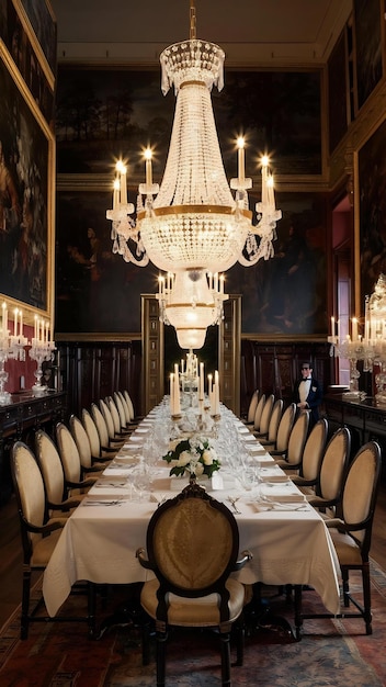 Interior shot of a luxurious house dining room