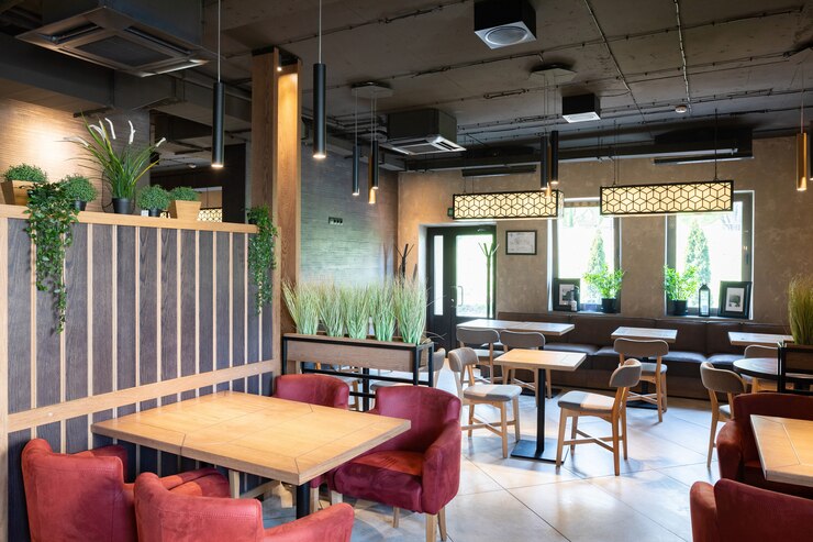 スタイリッシュなレストランのインテリアショット