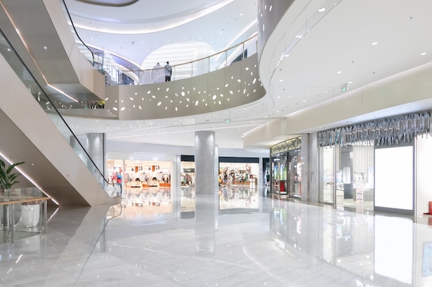 Interior space of department store