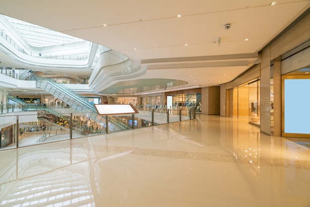 Photo interior space of department store