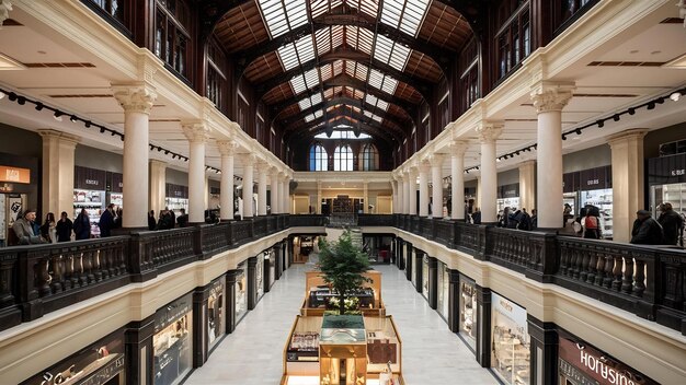 Interior space of department store