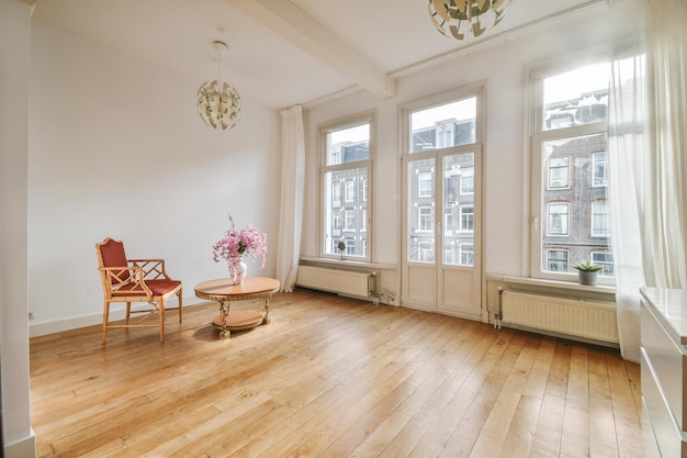 Interior of spacious living room