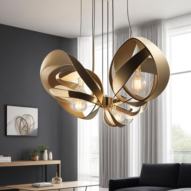 Interior Spinning Metal Pendant Chandelier