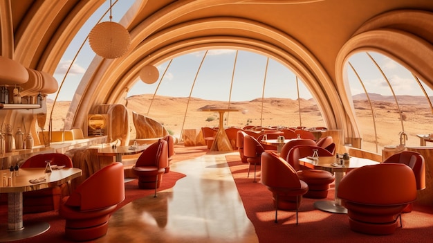 The interior of the star wars restaurant in mars