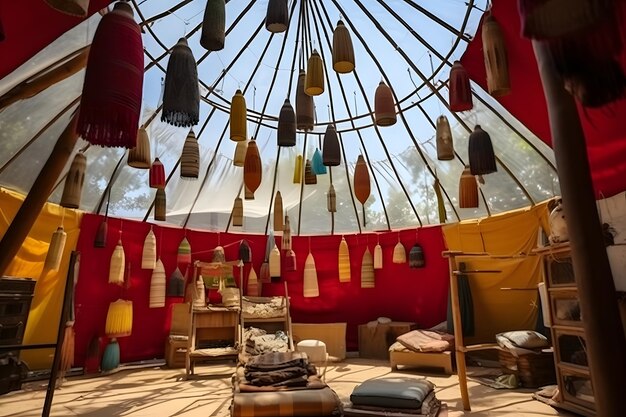 interior of a tent used by Turkish nomads