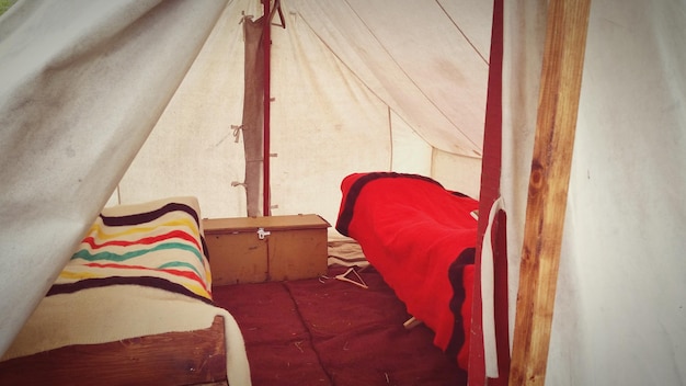 Photo interior of tent