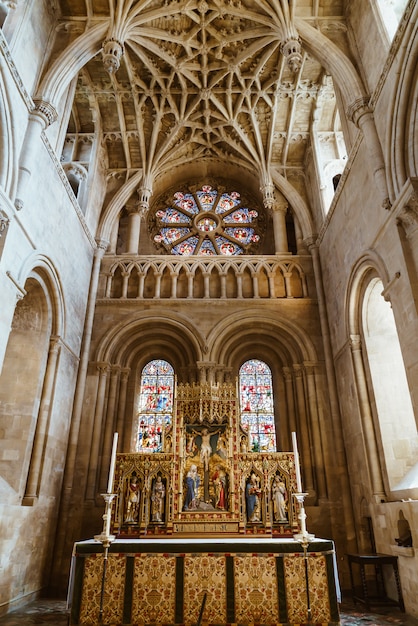 Interior of University Church of St Mary the Virgin. It is the largest of Oxford's parish churches and the centre