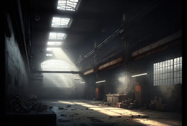 Interior of a vacant industrial space