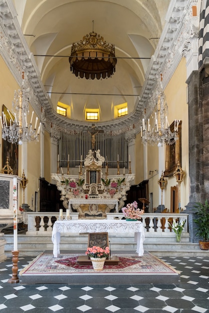 Interior view of the Church of S G Battista in Monterosso Liguria Italy