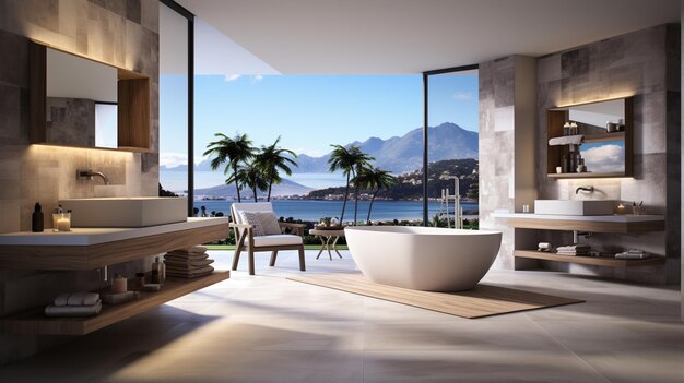 interior view of a modern luxury bathroom