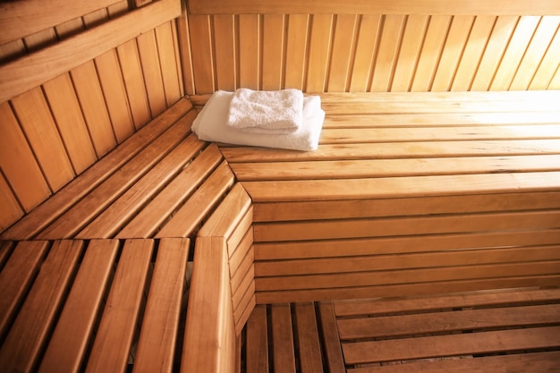 Interior view of modern sauna