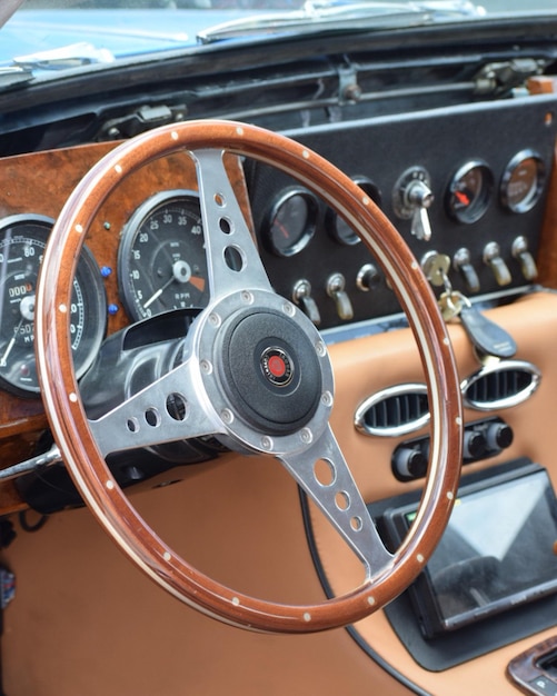 Interior of vintage car