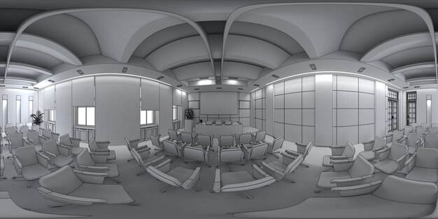 Визуализация интерьера сферическая панорама 3D иллюстрация cg render
