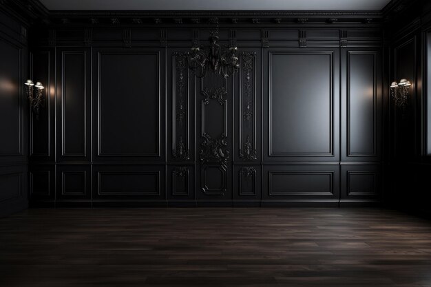 Photo interior wall in dark colors