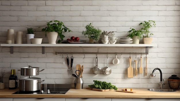 Interior wall kitchen background