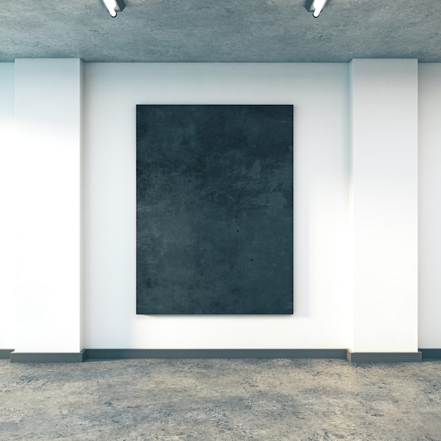 Interior with empty black poster