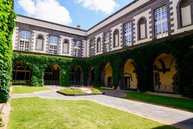 Interior yard of Clermont Ferrand french city hall in Auvergne France