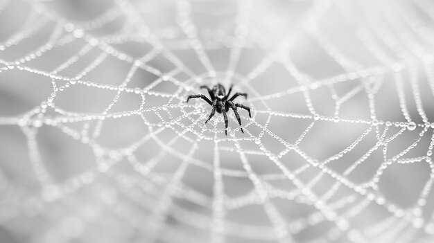 Photo interlaced cobweb mesh lines on white background