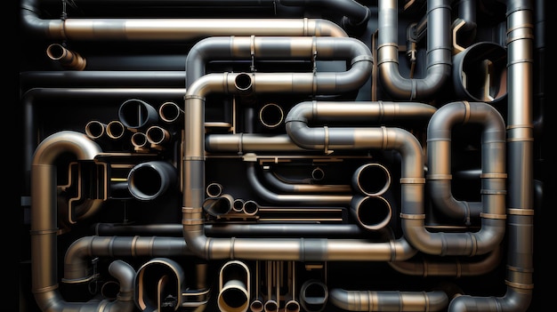 Interlacing of engineering pipes Generative AI design