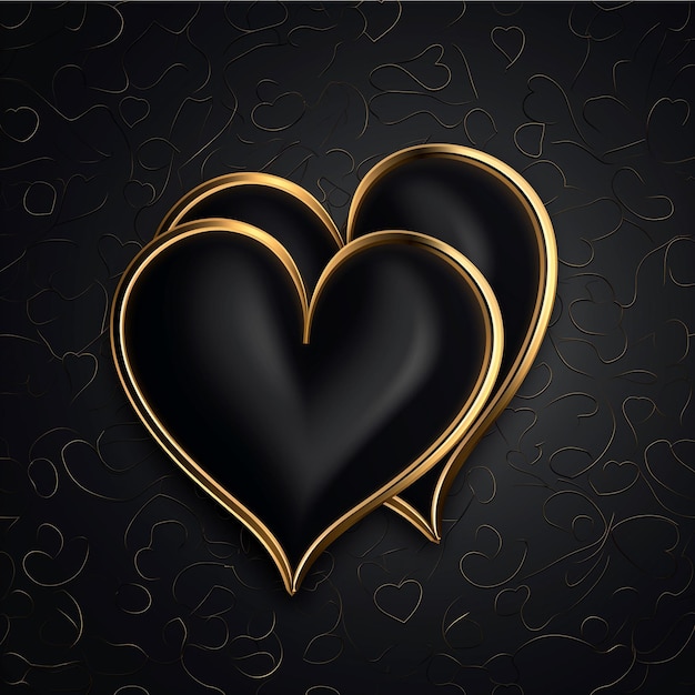 ブラックとゴールドのカラースキーム エレガントなバレンタインデーの背景 シンプルなベクトル
