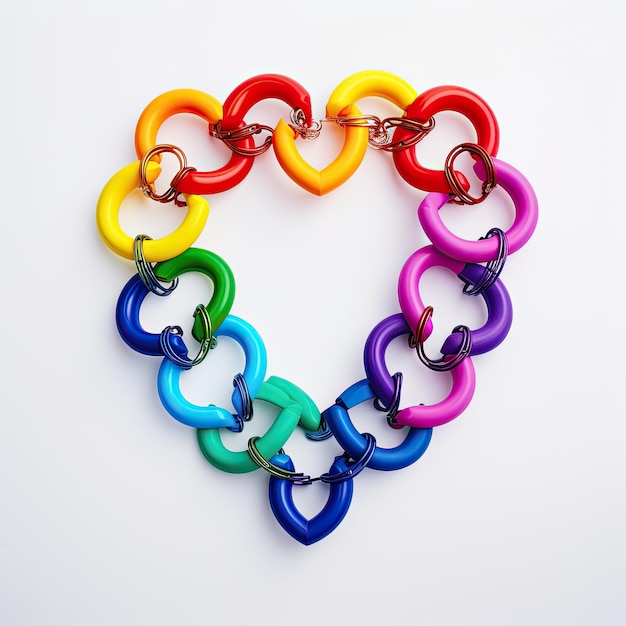 Photo interlocking rainbow hearts