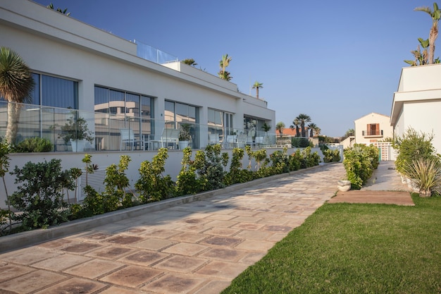 Internal area of a luxury resort in Sicily