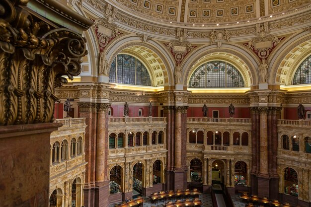 米国議会図書館の内部ビュー。