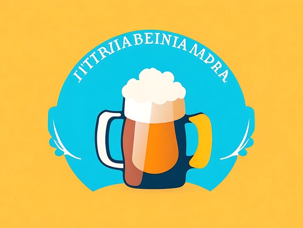 Internationaal bierdag illustratieontwerp met handhoudbare bierbeker gegenereerd door AI