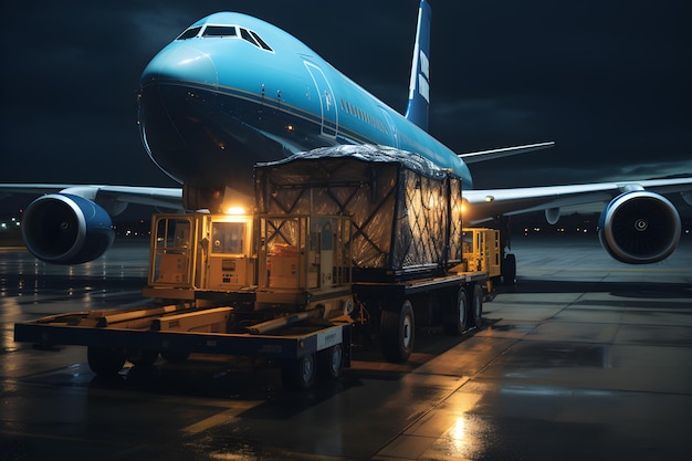 Foto trasporto aereo internazionale beni di consumo ia generativa