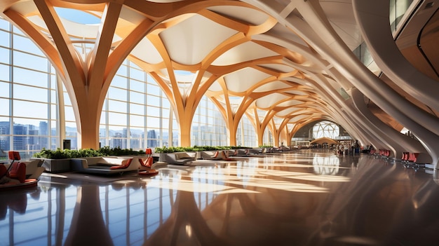 현대적 인 디자인 의 국제 공항 건물