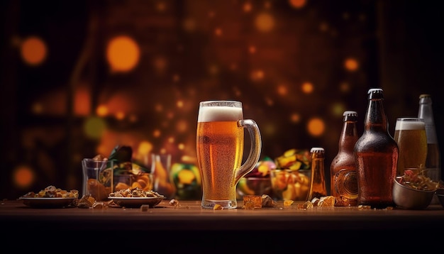 International Beer Day Celebrating World Beer Day Realistic Concept Created With Generative AI