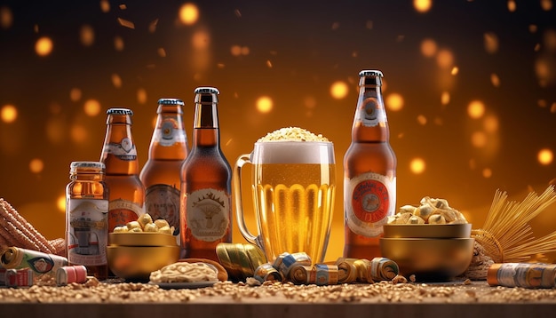 International Beer Day Celebrating World Beer Day Realistic Concept Created With Generative AI