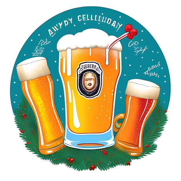 Photo international beer day celebration illustration