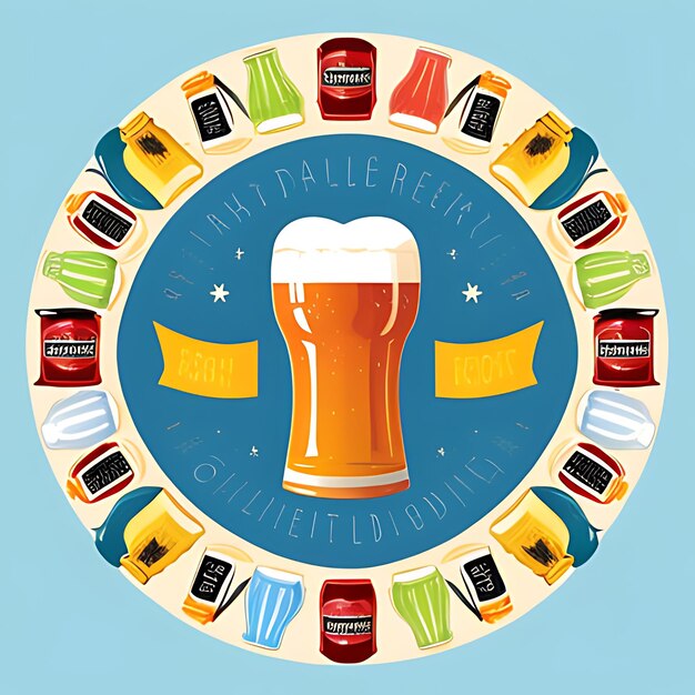 Фото Иллюстрация празднования международного дня пива