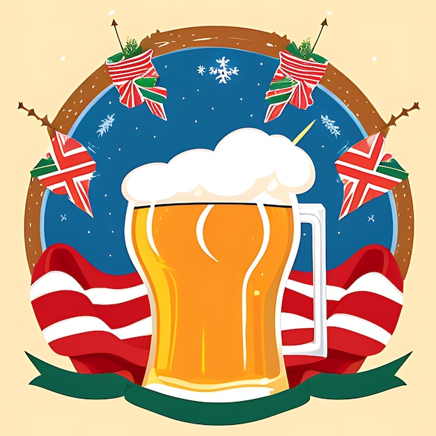 Photo international beer day celebration illustration